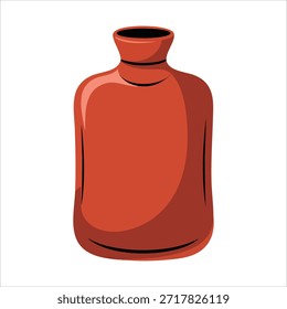 Contenedor de agua caliente de goma flexible para la Ilustración vectorial aislada del calor en el fondo blanco