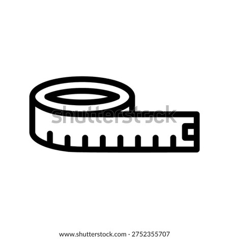 Flexible ruler for measuring distance. Single Line Icon.