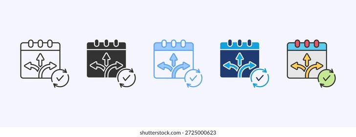 Flexible Zeitplan Symbol Set Multistyle Various Collection Element für Design