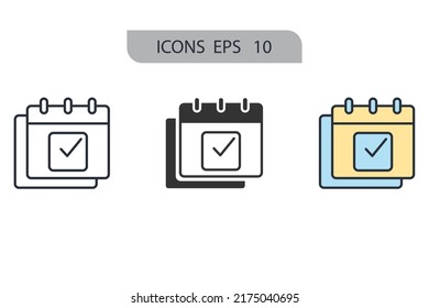 Symbol-Vektorelemente mit flexiblem Zeitplan für Infografiken