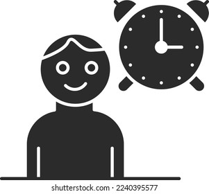 Flexible schedule work icon, work management icon black vector