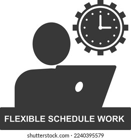 Icono de trabajo de programación flexible, icono de administración de trabajo vector negro