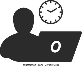 Flexible schedule work icon, work management icon black vector