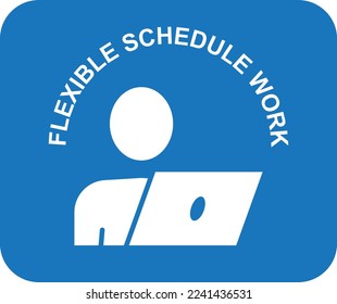 Icono de trabajo de programación flexible, icono de administración de tiempo vector azul