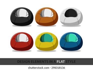 flexible seat beanbag in a flat style. Vector. Eps10