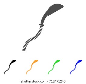 Flexible Shower icon. Vector illustration style is a flat iconic flexible shower symbol with black, grey, green, blue, yellow color variants. Designed for web and software interfaces.