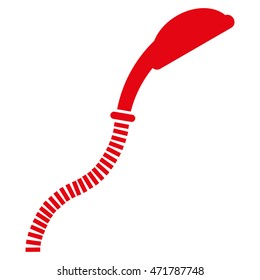 Flexible Shower icon. Vector style is flat iconic symbol, red color, white background.