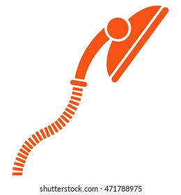 Flexible Shower icon. Vector style is flat iconic symbol, orange color, white background.