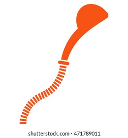 Flexible Shower icon. Vector style is flat iconic symbol, orange color, white background.