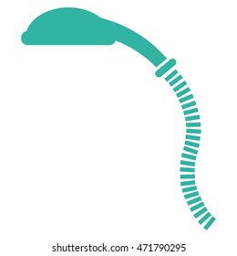 Flexible Shower icon. Vector style is flat iconic symbol, cyan color, white background.