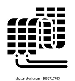 flexible solar panel glyph icon vector. flexible solar panel sign. isolated contour symbol black illustration
