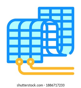 flexible solar panel line icon vector. flexible solar panel color sign. isolated symbol illustration