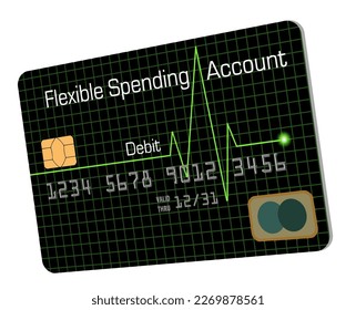 A Flexible Spending Account debit card is pictured here in a vector.
