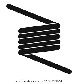 Flexible spring cable icon. Simple illustration of flexible spring cable vector icon for web design isolated on white background