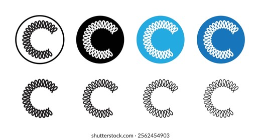 Flexible spring icon Thin line flat illustration