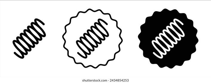 Flexible spring vector icon set collection. Flexible spring Outline flat Icon.