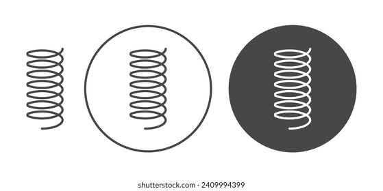 Juego de Ilustración Vector de Primavera Flexible. Señal elástica de primavera de tensión adecuada para aplicaciones y sitios web estilo de diseño de interfaz de usuario.