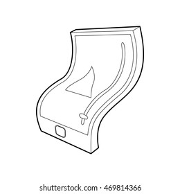 Flexible tablet icon in outline style isolated on white background. Gadget symbol