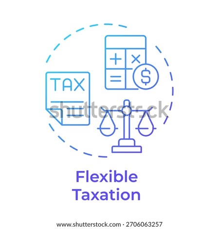 Flexible taxation blue gradient concept icon. Optimize tax system. Benefit of LLC. Business development. Round shape line illustration. Abstract idea. Graphic design. Easy to use in infographic