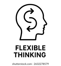 Icono de pensamiento flexible sobre fondo blanco Vector
Icono de línea de Vector habilidad suave