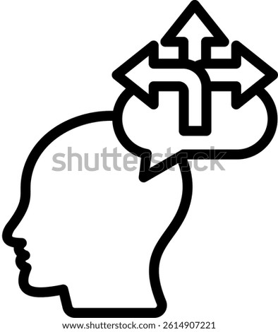 Flexible Thinking Icon Outline Vector Illustration