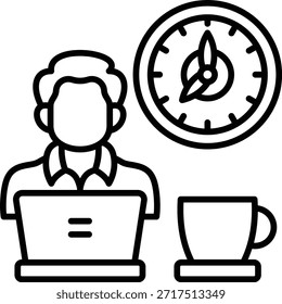 Icono de Vector de tiempo flexible. Se puede utilizar para aplicaciones de impresión, móviles y de Web.