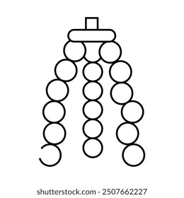 flexible tripod line icon vector. flexible tripod sign. isolated contour symbol black illustration