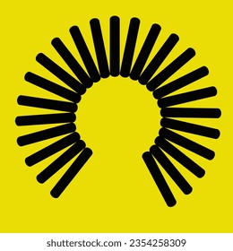 Icono de bobina de cable flexible, icono de resorte de ilustración plana para diseño web.