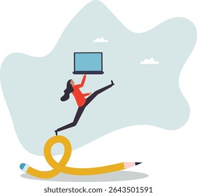Flexible work, remote work anywhere anytime, employee choice to choose time and location for productivity and creativity .character for design.