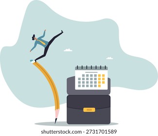 Horário de trabalho flexível ou desafio para superar o prazo ou a dificuldade do cronograma do projeto, gerenciamento do projeto ou schedule.about um homem e sua vida.