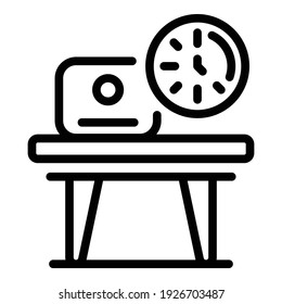 Flexible work time icon. Outline flexible work time vector icon for web design isolated on white background