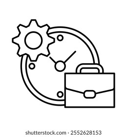 Ambiente de trabalho flexível - engrenagem e porta-arquivos que representam o equilíbrio entre a vida pessoal e profissional