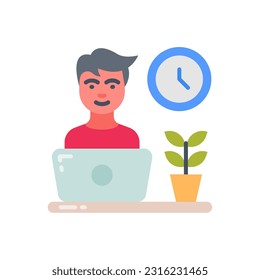 Flexible Working Hours icon in vector. Illustration