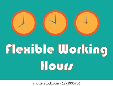 Flexible Working Hours Sign / Symbol - Use For Work Life Balance Content And Human Resource Related