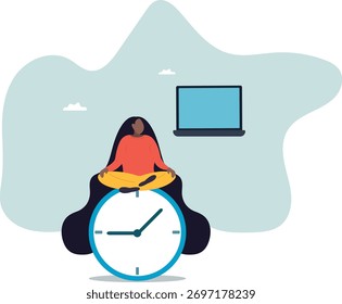 Flexible working hours, work life balance or focus and time management while working from home.about a man and his life.