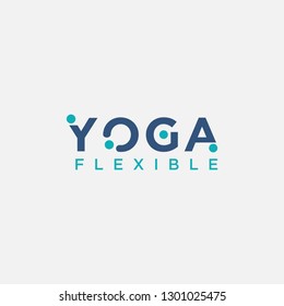 Flexible Yoga wordmark logo icon vector template on white background