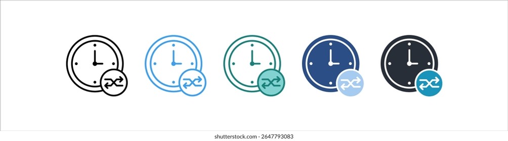 Icono Flexible_Time En Diferentes Estilos De Vector