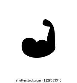 The Flexing bicep muscle strength or power icon, illustration, vector