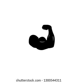 Flexing bicep muscle strength or power flat vector icon for exercise apps,vector illustration