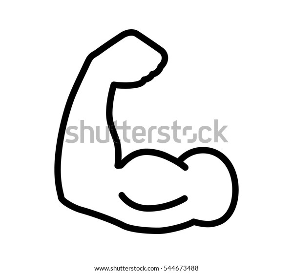 Flexing Bicep Muscle Strength Power Line Stock Vector Royalty Free 544673488 9738