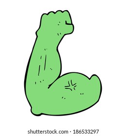 flexing monster arm cartoon
