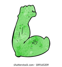 flexing monster arm cartoon
