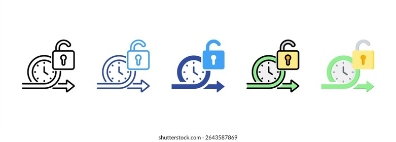 Conjunto de Ícones de Vários Estilos do Flextime