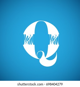 Flexy character from a typeset, vector illustration