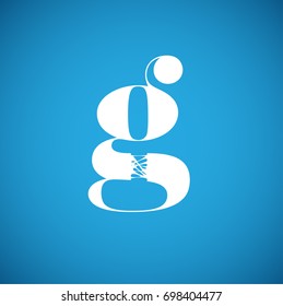 Flexy character from a typeset, vector illustration