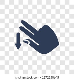 Flick Down gesture icon. Trendy Flick Down gesture logo concept on transparent background from Hands collection