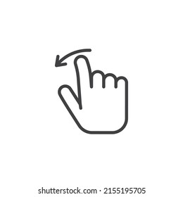 Flick down gesture line icon. linear style sign for mobile concept and web design. Down swipe outline vector icon. Symbol, logo illustration. Vector graphics