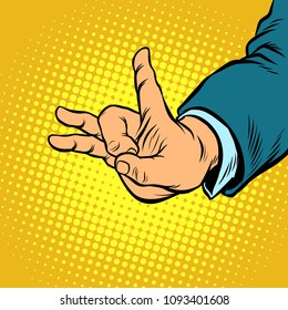 flick gesture fingers. Pop art retro vector illustration vintage kitsch drawing