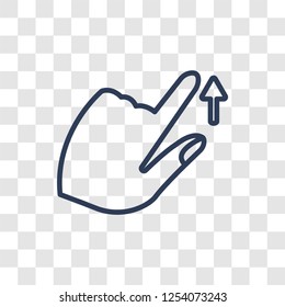 Flick Up gesture icon. Trendy linear Flick Up gesture logo concept on transparent background from Hands collection