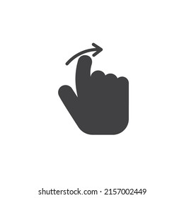 Icono del vector de gestos de encendido. signo plano relleno para concepto móvil y diseño web. Icono de giro a la derecha. Símbolo, ilustración del logotipo. Gráficos vectoriales